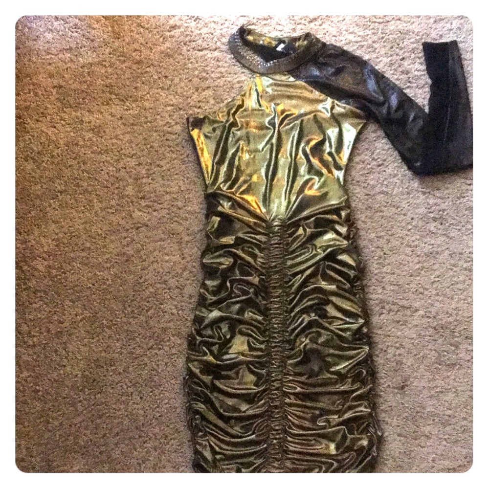 Stylish BEBE Metallic Party Dress